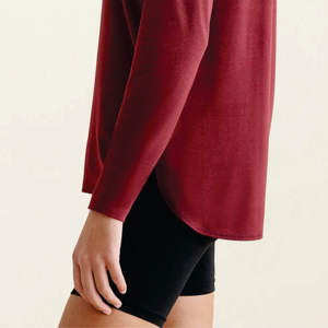 92% poliéster reciclado 8% Spandex Slim Fit secado rápido Anti olor Windsor Wine Mix mujeres renovar transpirable manga larga Top - Product Image 6