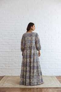 Direct Factory Supplier New Style Women Printing Frocks <b>Hot</b> Sale High Quality Casual Wear <b>Ladies</b> Printed Frocks - Product Image 4