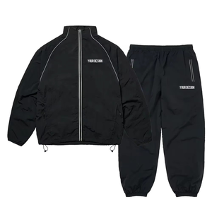 Winter Casual Solid Crinkle Nylon Waterproof Windbreaker Men's Tracksuits Quick Dry Breathable Customizable Sports <b>Net</b> Lining - Product Image 1