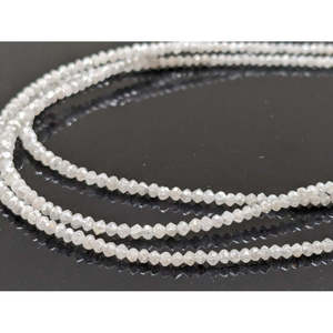 Perles de diamant blanc naturel à 100 %, 1,8-2,2 mm, facettées en forme de rondelle, couleur blanc neige, bijoux personnalisés pour cadeau d'anniversaire, diamants en vrac - Product Image 3