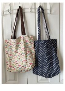 Mixed Print Everyday Cotton Tote Set With Bird And Star Designs In Beige Multicolour And Navy For Daily Carry Use Shopping <b>Bag</b> - Product Image 3