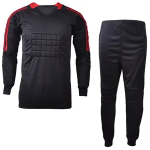 Newly Arrival Top Grade Design Football Goal Keepers Wear Dress Soccer uniforms long sleeve black red neck Goalkeeper Jerseys