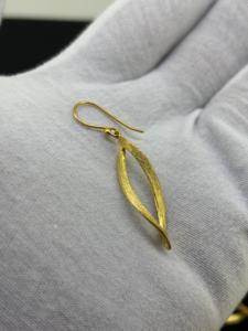 Pendientes Colgantes de Plata de Ley 925 con Diseño Elegante, Hechos a Mano, Étnicos, Sólidos, en Forma de Gota Trenzada, Mate, Chapados en Oro de 18K, para Mujer, Regalo - Product Image 4