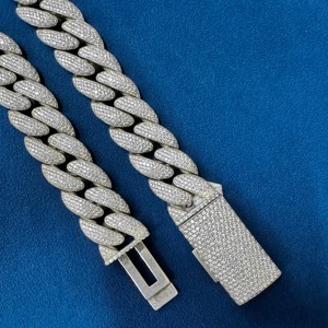 โซ่เพชรโมอิสเพชรคิวบาทรงลูกบาศก์ที่มีคุณภาพดีเยี่ยมสวมใส่สบายและดูสง่างามเหมาะสำหรับงานปาร์ตี้ครบรอบ - Product Image 4