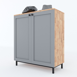 KG68026 Mueble Zapatero Moderno Minimalista de 4 Niveles, Madera de Caucho, Patas de Hierro con Recubrimiento en Polvo Extensibles, 80x35x90 (cm), para el Hogar - Product Image 3