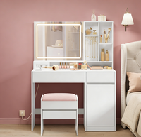 Table de toilette multifonctionnelle peu encombrante, coiffeuse portable avec tiroirs de rangement, bureau de maquillage pour chambre à louer