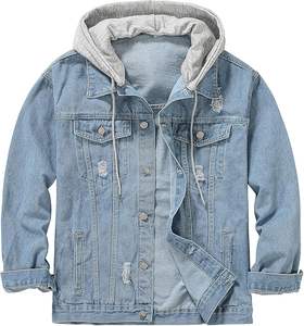 Veste en jean sur mesure avec logo personnalisé, prix de gros, en denim noir, coton, streetwear, ajustable, nouvelle arrivée, pour hommes - Product Image 1