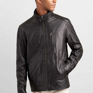 Veste de motard en cuir noir sur mesure pour homme, veste de moto en cuir véritable, vêtement de style café racer haut de gamme, style moto classique - Product Image 5