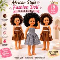 TUSALMO Muñeca de Vinilo Suave Personalizada al por Mayor de 18 Pulgadas, Juguete Educativo para Niñas, Cabello Rizado, Negra, Edad 3+, OEM ODM Personalizado