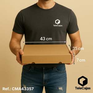 Anonymous <b>Brown</b> Kraft Cardboard Postal Box 43x35x7 cm Self-Assembling with Sturdy Lid Rigid <b>Boxes</b> Made of Recycled Materials - Product Image 3