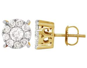 Pendiente de tuerca de diamante de moissanita de corte redondo de calidad Premium de plata de ley para mujer, joyería helada para cada ocasión - Product Image 3