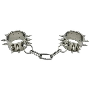 ปลอกข้อมือโลหะแบบมีหนามพร้อมดีไซน์โซ่เชื่อมสำหรับการพันธนาการแบบ BDSM กุญแจมือ และอุปกรณ์เสริมแนวอีโรติก - Product Image 5