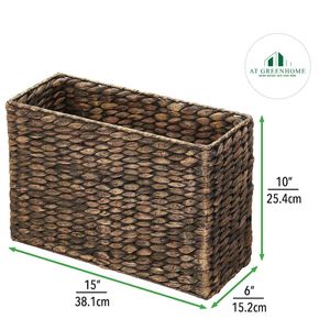 Grands paniers tissés en jacinthe naturelle Porte-papier hygiénique noir Organisateur pour salle de bain Rangement des rouleaux de papier Utilisation dans la buanderie Cuisine - Product Image 2