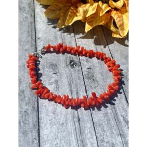 Handmade Southwest Red Coral <b>Beaded</b> Bracelet with Sterling <b>Silver</b> Accents - Product Image 3