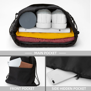 Nouvelle qualité résistant à l'eau sport sac de sport cordon sacs à dos réutilisable Polyester Promotion Gym dessiner sac à cordes avec poche - Product Image 5