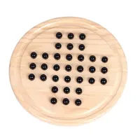 Jeu de société Marble Peg Solitaire With Marbles, Jeu de société en marbre en bois Solitaire, Jeu de solitaire en bois avec billes