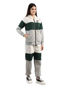 Ropa de Fitness de manga larga con cremallera y capucha personalizable para mujer, chándal con capucha larga informal de nuevo diseño de 2 piezas estampado - Product Image 6