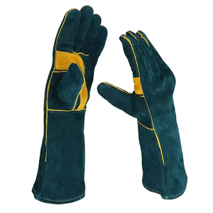 ถุงมือเชื่อมทนไฟ ระบายอากาศได้ดี เป็นมิตรกับสิ่งแวดล้อม ยาวถึงข้อศอก ใช้กลางแจ้ง ทำจากหนังวัวแท้ หนังแยกส่วน PK - Product Image 1