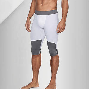 Men's Casual Fitness Base <b>Layer</b> Compression Shorts Leggings Front Logo Quick Dry Sports Tight Stretch Solid High Quality - Product Image 3