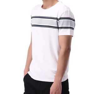 เสื้อยืดผู้ชายขายส่ง แฟชั่นคุณภาพสูง เนื้อผ้าหนา 250 กรัม ผ้าไหม/ผ้าฝ้าย แคนวาส ถัก แขนสั้น คอเสื้อแบบพิเศษ เป็นมิตรต่อสิ่งแวดล้อม - Product Image 3