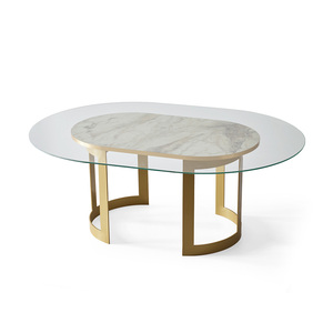 Juego de Comedor Opus Moderno y Elegante de 195 cm con Cubierta de Vidrio Templado y Base con Efecto Piedra - Product Image 6