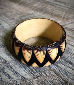 TIMELESS Design Wooden Bangle and Bracelet Customized Size Wooden Bracelets Bangle Handmade <b>Flower</b> Wooden Bangle Cuff - Product Image 3