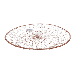 Venta caliente Almacenamiento de cocina Alambre de hierro Cesta de fruta redonda F55 Cesta de almacenamiento chapada en cobre Precios al por mayor hechos a mano - Product Image 1