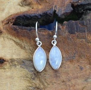 925 argent Sterling pierre de lune pierres précieuses boucles d'oreilles bijoux à la main argent Boho Style boucles d'oreilles bijoux pour femmes cadeau de mariage femme - Product Image 4