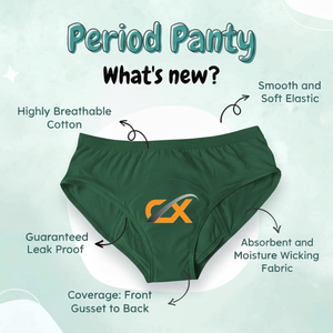 Braguitas Menstruales Premium a Prueba de Fugas, de Tiro Bajo, Estilo Hipster |   Ropa Interior Fisiológica Ecológica y Transpirable 100% Algodón para Mujer - Product Image 2