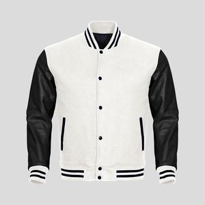 Wholesale High Quality Pu Leather Sleeve Cool Varsity Letterman Jacket Manufactured CollegeBaseballjacket for men - Product Image 2