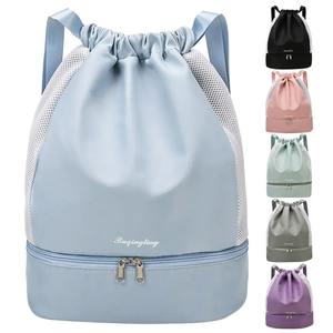 Bolsa de gimnasio deportiva portátil para hombres y mujeres, bolsa con cordón, cinturón, mochila plegable impermeable, zapatos, ropa, Yoga, correr, Fitness, bolsa de viaje - Product Image 1