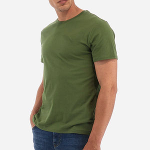 T-shirt en coton de couleur unie pour hommes T-shirt à séchage rapide pour hommes T-shirt décontracté à manches courtes col rond meilleur design t-shirts personnalisés - Product Image 2