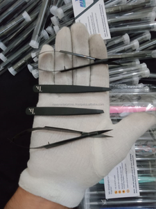 4pcs Set 100% Quality Multi Color Eyebrow Spring Scissors and with 2 Tweezers in <b>Black</b> - Product Image 6