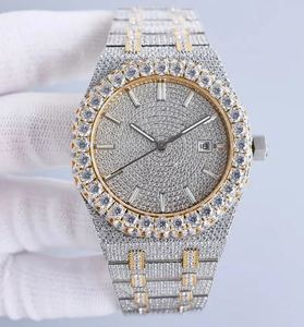 VVS1 Reloj de diamantes de moissanita de oro blanco amarillo, reloj único de moissanita, reloj automático de 41MM para adultos, acero inoxidable - Product Image 2