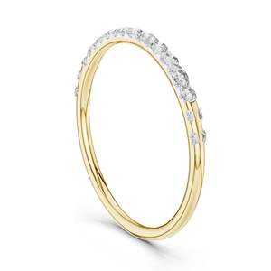 Anillo de Diamantes de Laboratorio de 0.12 CT con Banda Curva y Pavé para Mujer, Claridad VVS-VS EF, Oro de 18K, 14K, 10K y Plata 925, Moissanita - Product Image 5
