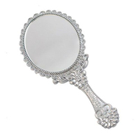 Miroir à main en métal antique miroir de maquillage vanité Portable miroir à main de voyage miroir de maquillage adapté au bureau de salon de maquillage