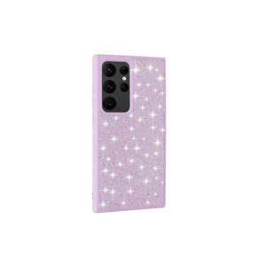 Étui de luxe en silicone scintillant avec diamants lilas pour Samsung Galaxy S24 Ultra, design pierre étincelante, avec dragonne, compatible 14 Plus - Product Image 1