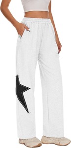 Ventas al por mayor Slim Fit Pantalones Star Patchwork Whole Stretch Long Flare Mujeres Yoga Sport Casual Girl's Sweatpants - Product Image 5