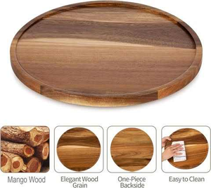 Bandeja Rectangular Individual de Madera de Acacia - Bandeja Decorativa Multifuncional para Cocina, Escritorio, Comedor, Apta para Lavavajillas - Product Image 6