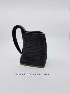 Tasse de corne à boire en céramique de sculpture Viking personnalisée fabriquée à la main corne naturelle hautement polie d'Inde pour le vin et la bière - Product Image 4