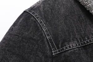 Chaqueta Vaquera de Otoño para Hombre, 100% Algodón, Forro de Lino, Abrigo Informal Cálido de Estilo Vintage, Cortavientos, con Capucha, para el Frío - Product Image 6