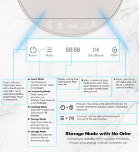 LUXFOND Composteur de déchets alimentaires en acier inoxydable 4,5 L avec système vocal de traitement automatique IA, grand filtre à charbon anti-odeurs pour usage domestique - Product Image 4
