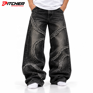 Custom <b>Mens</b> Straight Leg Jeans Washed Denim Streetwear Fit Wholesale Factory Low MOQ - Product Image 1