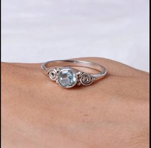 Trending Handmade 925 Sterling Silver Jewelry Solid Natural Sparkling Blue Topaz Classic for <b>Girlfriend</b> Gift Flawless Quality - Product Image 6