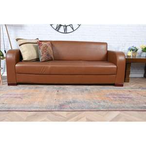 Alfombra Vintage de 2.6x10.8 pies, Alfombra Turca, Alfombra Floral Marrón - Product Image 5