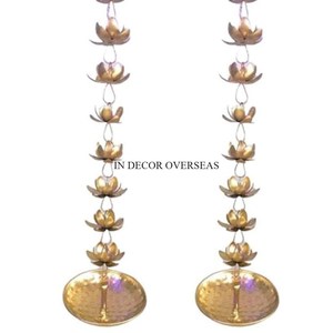 Attractive Look Flowers Designer High Grade Gold Plated <b>Heavy</b> <b>Duty</b> Metal Round Shape Wedding Table Centerpiece Decor Urli Supply - Product Image 3