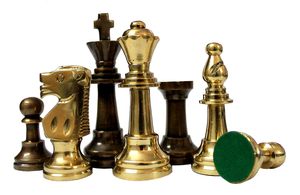 15" X 15" Collectible Marble <b>Chess</b> Game Board Set Brass Crafted <b>Pieces</b> for Kids & Adults - Product Image 2