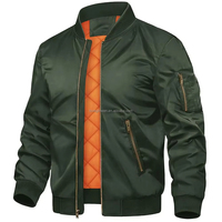 Veste Streetwear pilote universitaire pour hommes vente à chaud veste bombardier d'hiver réversible à fermeture éclair pour le vol en plein air en satin personnalisée pour hommes