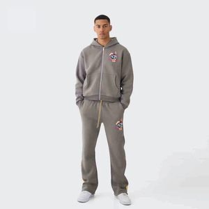 Conjunto Deportivo Personalizado de Alta Calidad con Estampado Puff, 100% Algodón, Informal, de 2 Piezas, Sudadera Corta Holgada y Pantalones Deportivos - Product Image 4