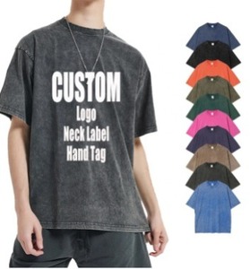 T-shirt surdimensionné pour femmes Vintage lavage à l'acide t-shirt coton décontracté Baggy petit ami adolescents basique t-shirts - Product Image 6